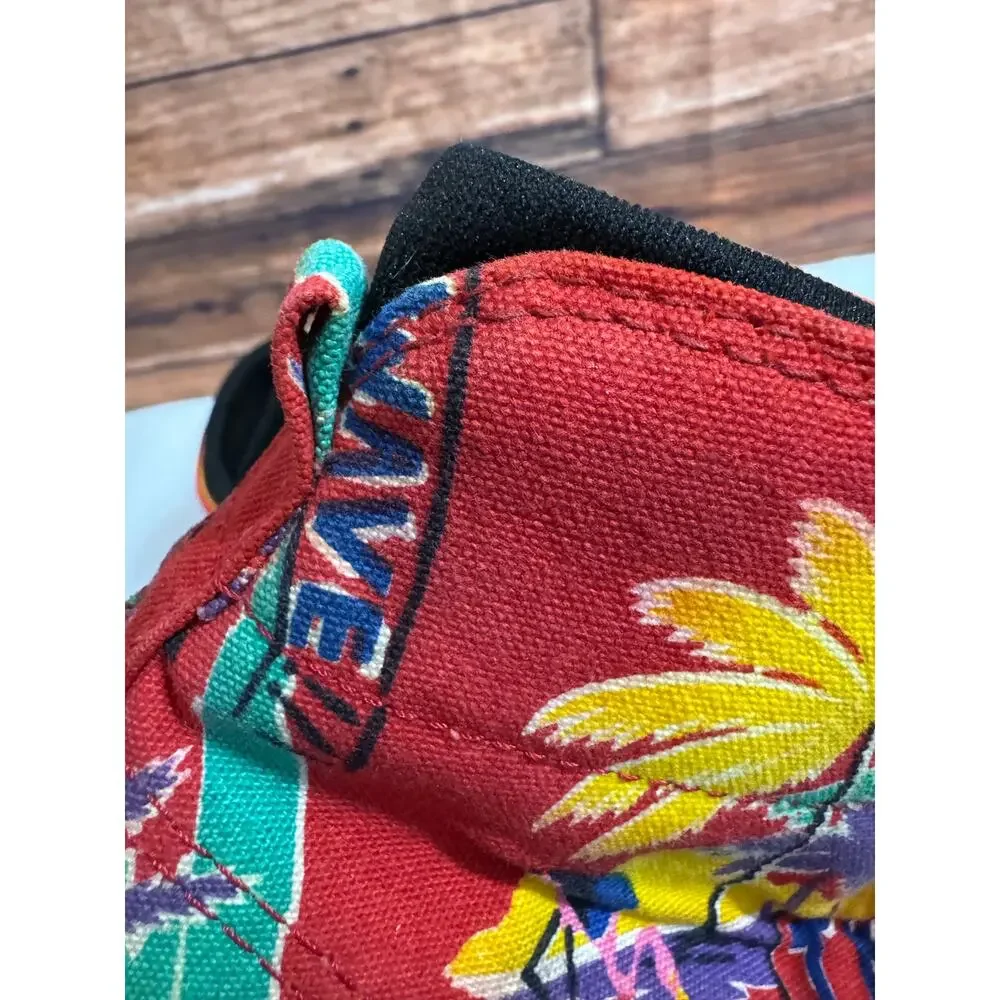 Vintage 1980s Converse Skidgrip Rare Tropical Print Made in USA 7.5 Funky Retro